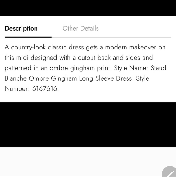 STAUD blanche blue white cottagecore ombre gingham check cutout midi dress small - Picture 7 of 15